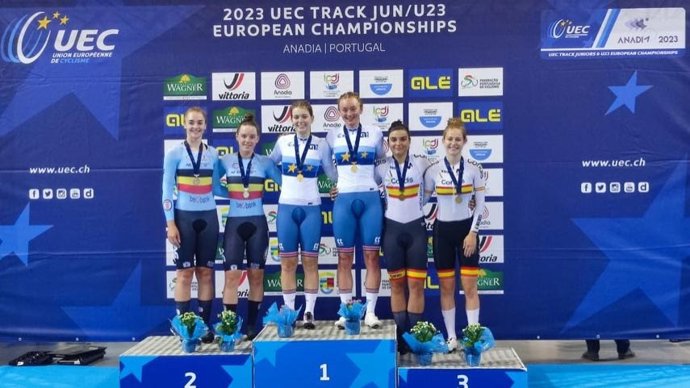 Eva Anguela e Izzy Escalera se cuelgan el bronce en la madison Sub 23 del Europeo