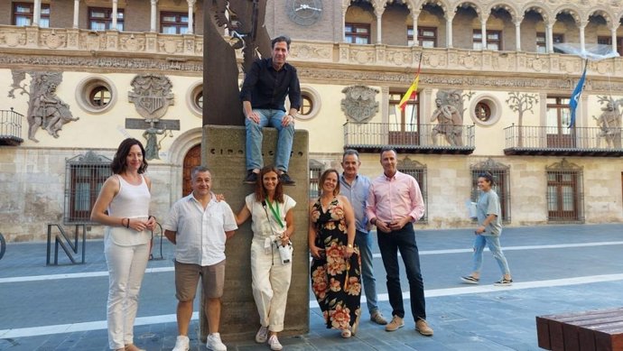 El candidato de VOX al Congreso por Zaragoza, Pedro Fernández, en una visita a Tarazona.