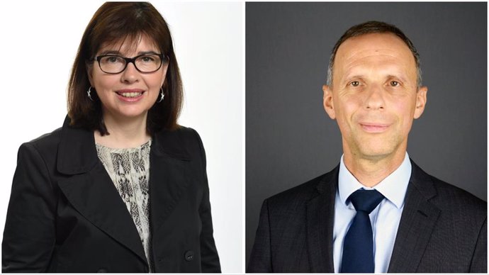 Archivo - Nathalie Bricker, nueva directora global de finanzas y estrategia de Natixis Investment Managers y Stéphane Morin, nuevo director financiero de Natixis Corporate & Investment Banking.