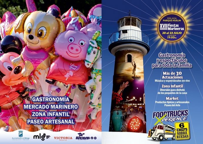 Cartel de las las XVII Fiestas Marineras en el Parque de Huelin
