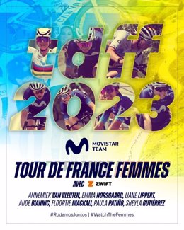 El equipo del Movistar Team para el Tour de Francia Femenino 2023.