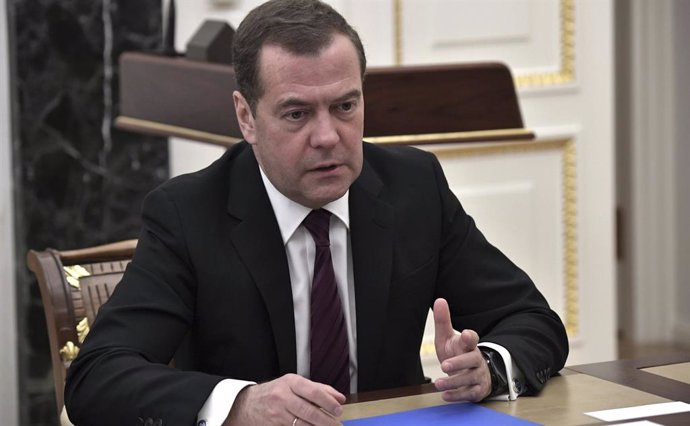 Archivo - December 27, 2019, Moscow, Russia: Russian Prime Minister Dmitry Medvedev before the start of a meeting with the permanent members of the Security Council of the Russian Federation at the Kremlin December 27, 2019 in Moscow, Russia.