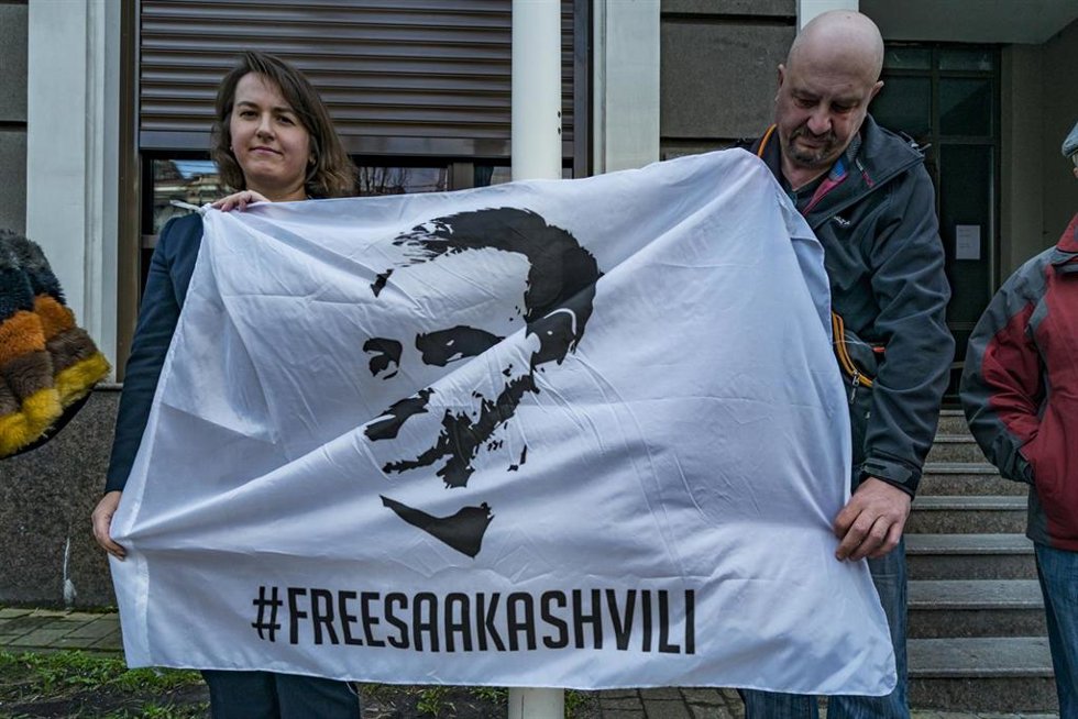 Archivo - Protesta a favor de la liberación del expresidente de Georgia Mijail Saakashvili. 