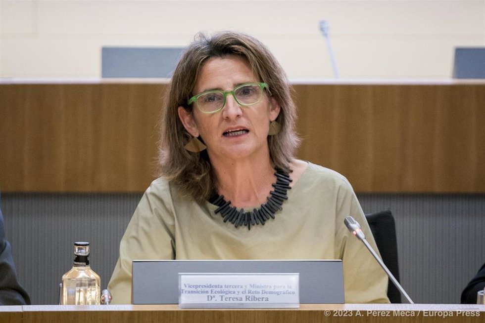 La vicepresidenta tercera y ministra para la Transición Ecológica y el Reto Demográfico, Teresa Ribera.