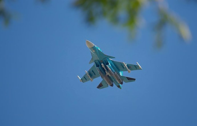 Archivo - July 18, 2017, Moscow region, Moscow region, Russia: ZHUKOVSKY, MOSCOW REGION, RUSSIA  JULY 25, 2021: Airplanes Sukhoi Su-33 shown at open air exposition of MAKS-2021, international aviation and space salon.