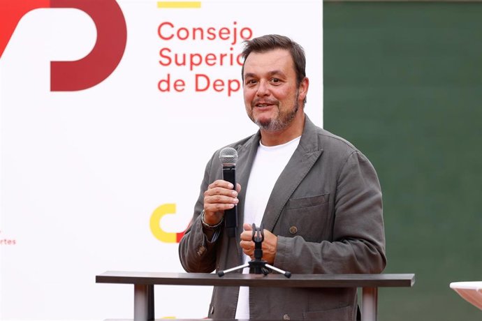 Victor Francos, President of CSD, attends during the award ceremony of the Gold Medal for Sports Merit (Medalla de Oro al Merito Deportivo) awarded to Garbine Muguruza at the Chamarti Tennis Club on July 5, 2023, in Madrid, Spain.