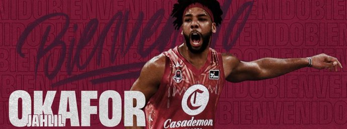Cartel anunciador del fichaje de Jahlil Okafor por el Casademont Zaragoza