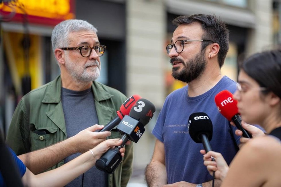 El diputado de la CUP en el Parlament Carles Riera y el cabeza de lista de la CUP por Barcelona al Congreso, Albert Botran.