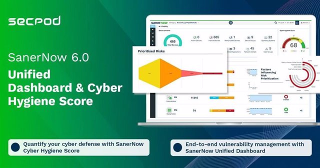 SecPod releases SanerNow 6.0 with Unified Dashboard and Cyber Hygiene Score to simplify Vulnerability Lifecycle Automation.