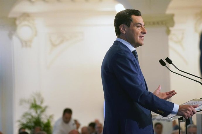 El presidente del PP-A y de la Junta de Andalucía, Juanma Moreno