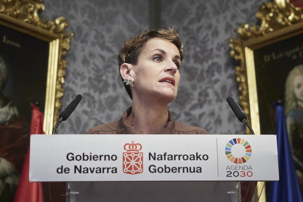 Archivo - La presidenta de Navarra, María Chivite.