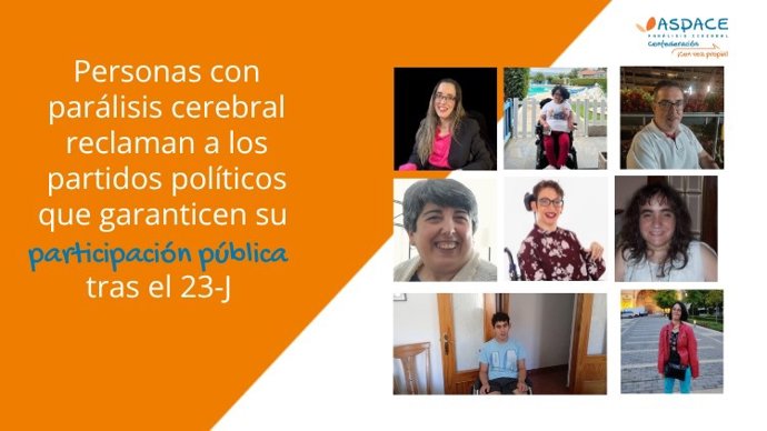 Personas con parálisis cerebral reclaman a los partidos políticos que garanticen su participación pública tras el 23-J