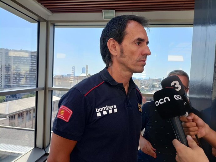 El jefe de los Bombers de la Generalitat, David Borrell, en declaraciones desde la Conselleria de Interior este martes