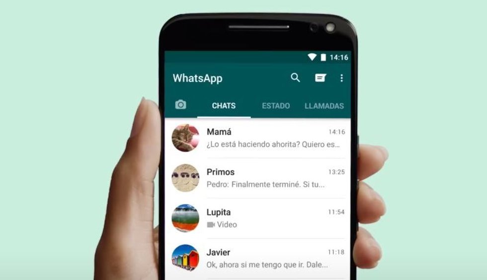 Captura interfaz de WhatsApp