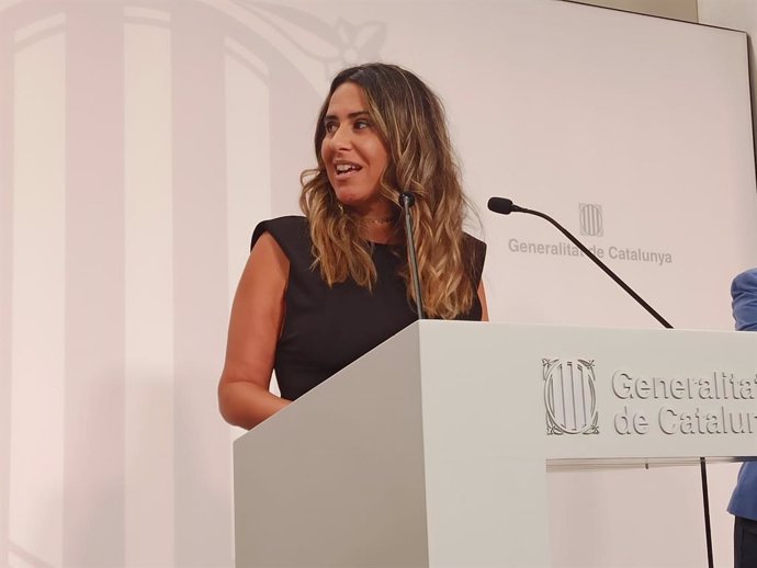 La portavoz del Govern, Patrícia Plaja, en rueda de prensa tras el Consell Executiu.