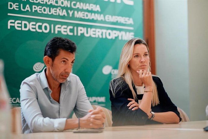 La candidata de CC al Congreso por la provincia de Las Palmas, María Fernández, en Cecapyme, en Las Palmas de Gran Canaria