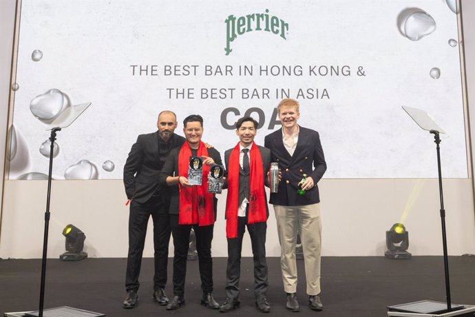 Coa celebrates its third consecutive No.1 at the Asias 50 Best Bars 2023 awards ceremony, sponsored by Perrier, live from Hong Kong