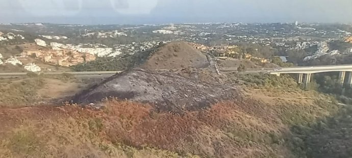Paraje Benavolá afectado por un incendio forestal