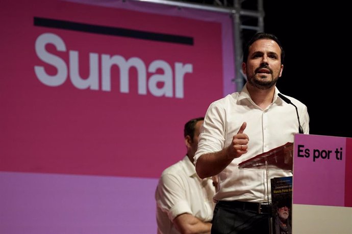 El coordinador general de IU y ministro de Consumo, Alberto Garzón, en un acto en Málaga.