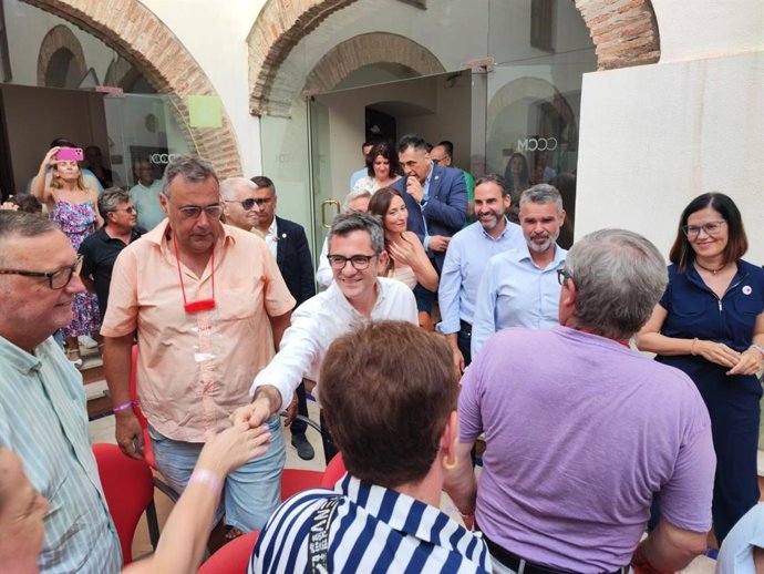 Félix Bolaños, ministro de la Presidencia, en un acto de campaña del PSOE