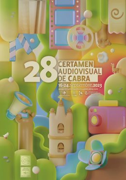 Cartel del 28 Certamen Nacional de Creación Audiovisual de Cabra.