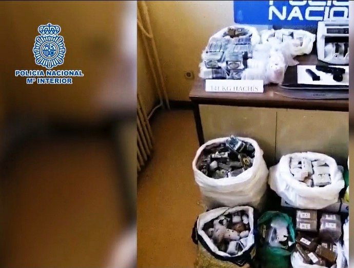 Dos detenidos y 140 kilos de hachís incautados al desmantelar un nuevo 'narcopiso' en San Blas