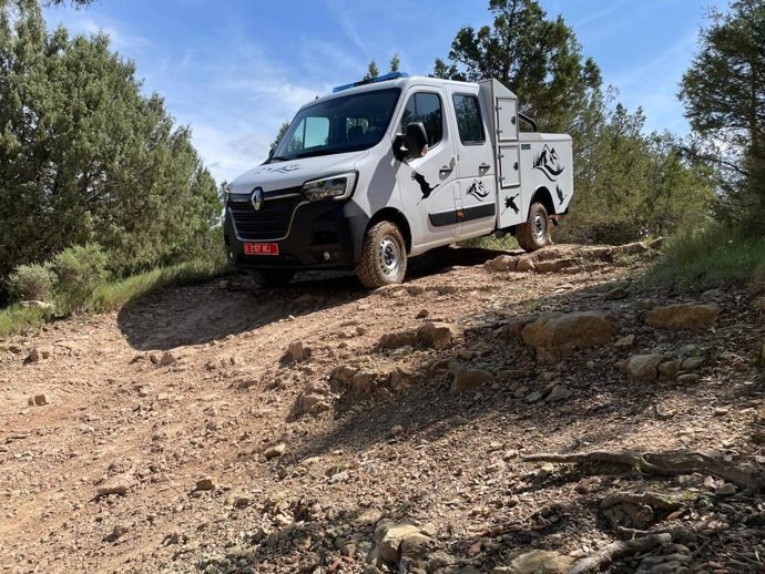El 4 x 4 con reductora para actuaciones difíciles ha demostrado su eficacia en montes de Teruel.