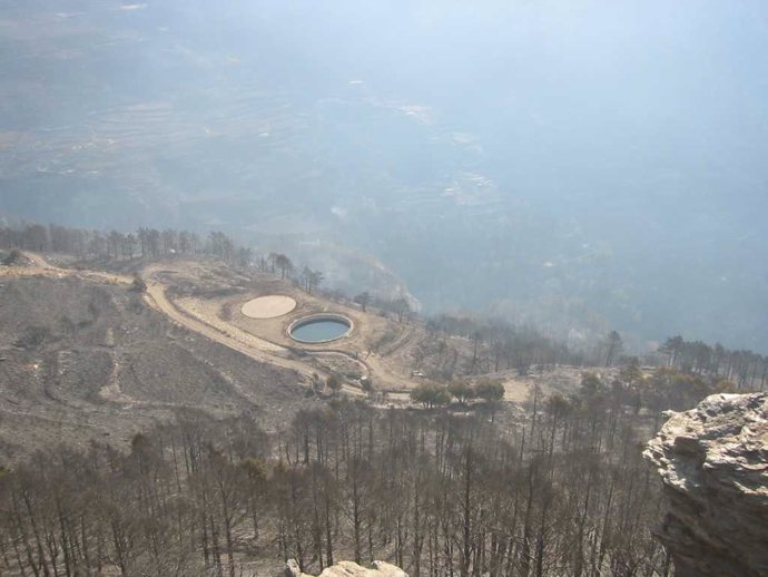 Zona afectada por el incendio de Lanjarón (Granada)