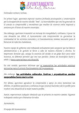 Comunicado del Ayuntamiento de Soto del Barco