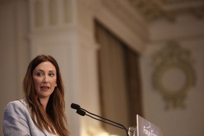 La candidata socialista al Congreso, Mari Nieves Ramírez, durante su intervención en el Fórum Europa Nueva Economía a 19 de julio del 2023 en Málaga (Andalucía, España)