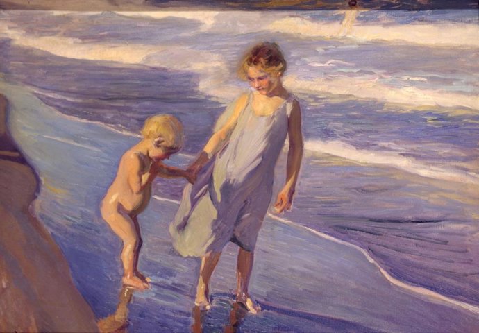 Archivo - Reproducción de la obra 'Chicos en la playa' (1904).