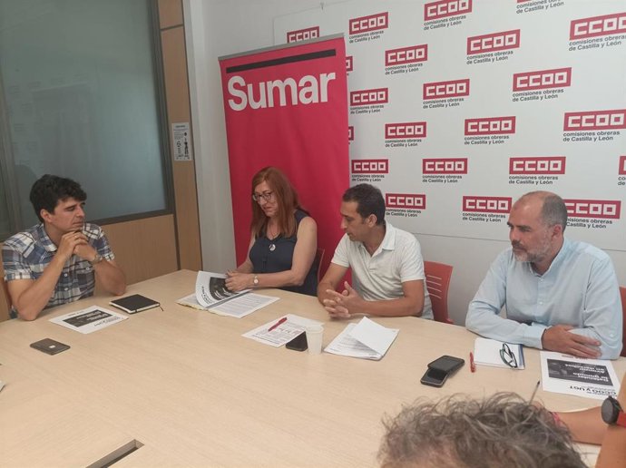 Imagen de la reunión de la Dirección de CCOO en Castilla y León y la candidatura de Sumar
