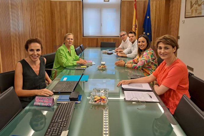 Andrés y Lafuente, durante una reunión para tratar temas entre Ayuntamiento y CHD.