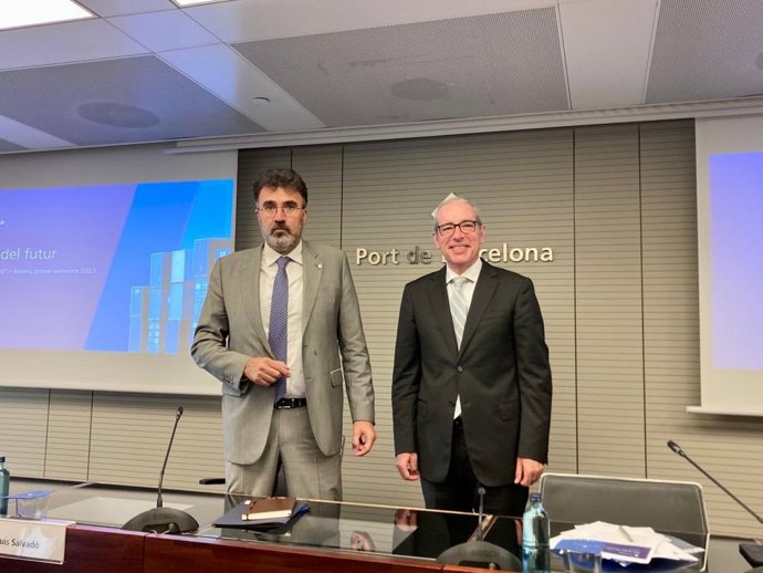 El presidente del Puerto de Barcelona, Lluís Salvadó, y el director general, José Alberto Carbonell