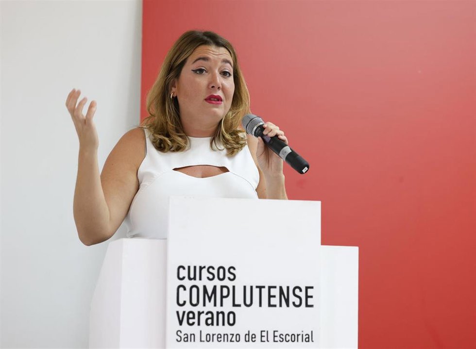 La secretaria de Estado de Igualdad y contra la Violencia de Género, Ángela Rodríguez Pam, interviene en la conferencia inaugural del curso "Solo sí es sí", enmarcada en los Cursos de Verano de El Escorial.