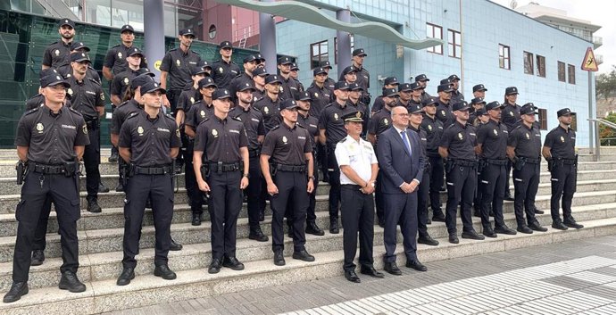 Parte de los 138 agentes en prácticas de la Policía Nacional que estarán en diferentes puntos de Canarias