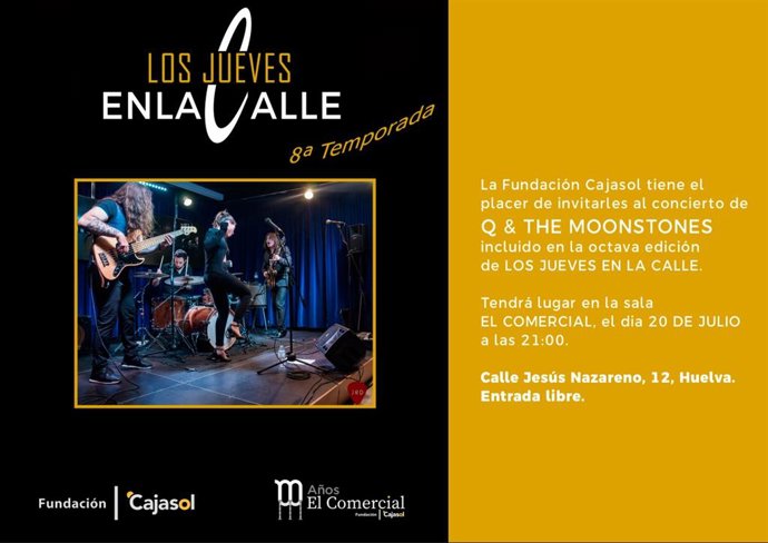 Q & The Moonstones ofrece este jueves un concierto en la vía peatonal de El Comercial de Cajasol.