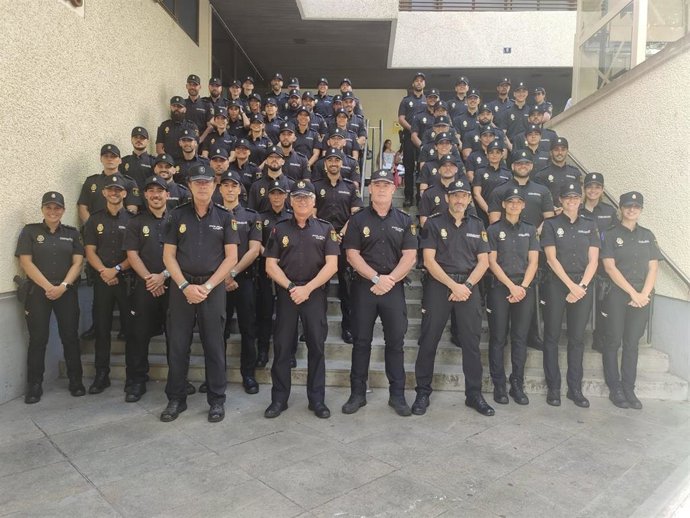 Agentes de la Policía Nacional en prácticas, en Palma.