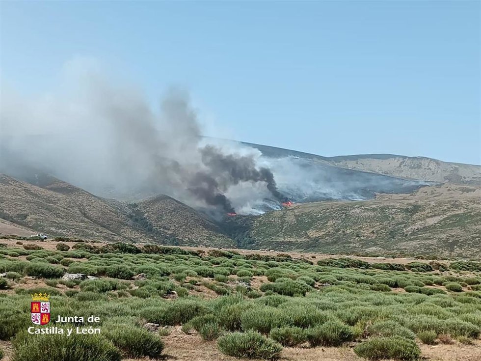 Incendio en el término municipal de La Aliseda de Tormes.