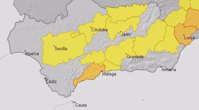 Avisos por calor activos el jueves 20 de julio de 2023 en Andalucía