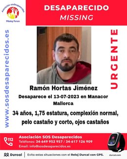 Buscan a un hombre de 34 años desaparecido en Manacor desde el pasado jueves.