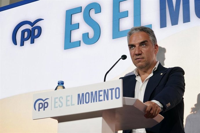 El coordinador general del PP Nacional, Elías Bendodo, en una imagen de archivo de esta campaña electoral.