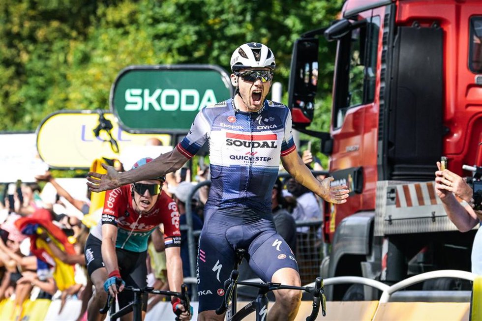 El danés Kasper Asgreen (Soudal-Quick Step), ganador de la 18 etapa del Tour de Francia 2023