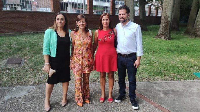 El secretario general del PSCyL, Luis Tudanca, participa este jueves en un acto de campaña en Palencia