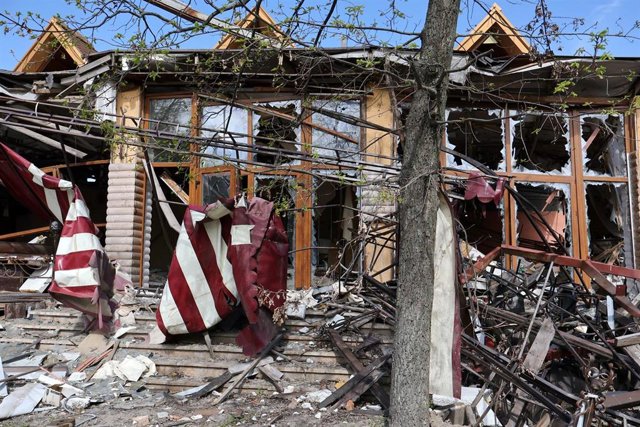 Archivo - Edificio destruido tras un ataque de las fuerzas rusas, Zaporiyia.