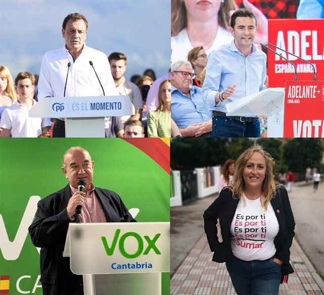 Cabezas de lista de PP, PSOE, Vox y Sumar en Cantabria
