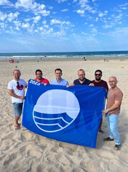 Bandera Azul en la playa de Zahara de los Atunes.