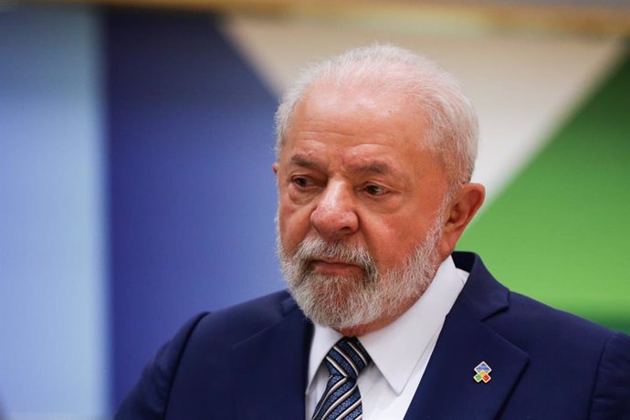 BRUSSELS, July 18, 2023  -- Brazilian President Luiz Inacio Lula da Silva attends the EU-Community of Latin American and Caribbean States (CELAC) summit in Brussels, Belgium, July 17, 2023. The general theme of this year's summit which ends on Tuesday i