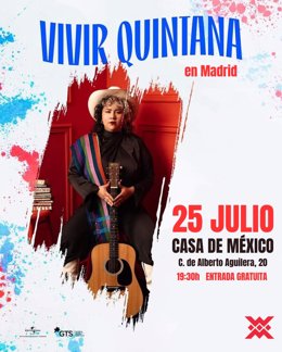 Cartel del concierto que Vivir Quintana ofrecerá en Madrid.
