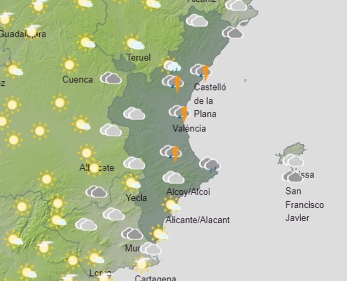 Predicción meteorológica para el sábado 22 de julio